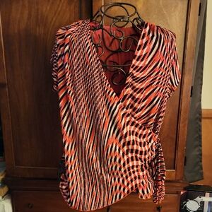 Stylish Women's Orange and Black Top